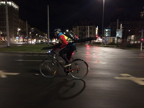 standesgemäße Anreise mir dem Rad